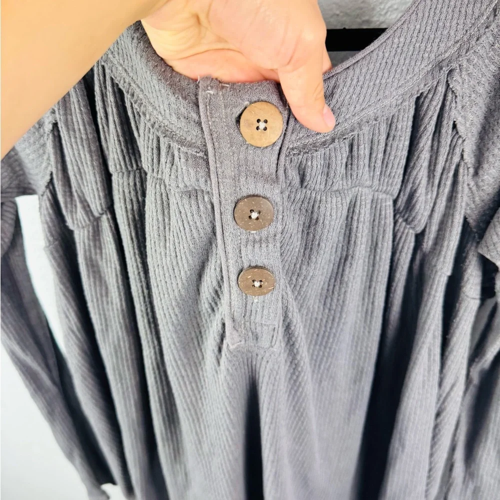Free People we The Free Sot Must Have Henley Grey Size Large